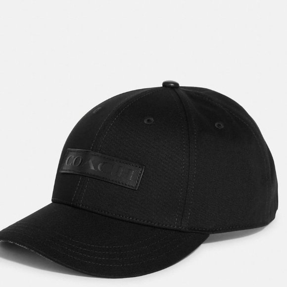 NWT COACH BLACK MIXED MEDIA BASEBALL CAP - Picture 2 of 8